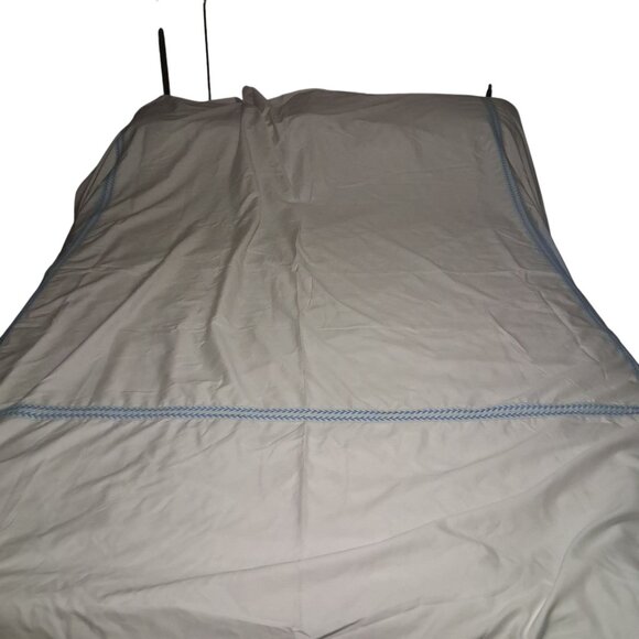 Lands End duvet cover King Supima Cotton white blue embroidered - Picture 6 of 7